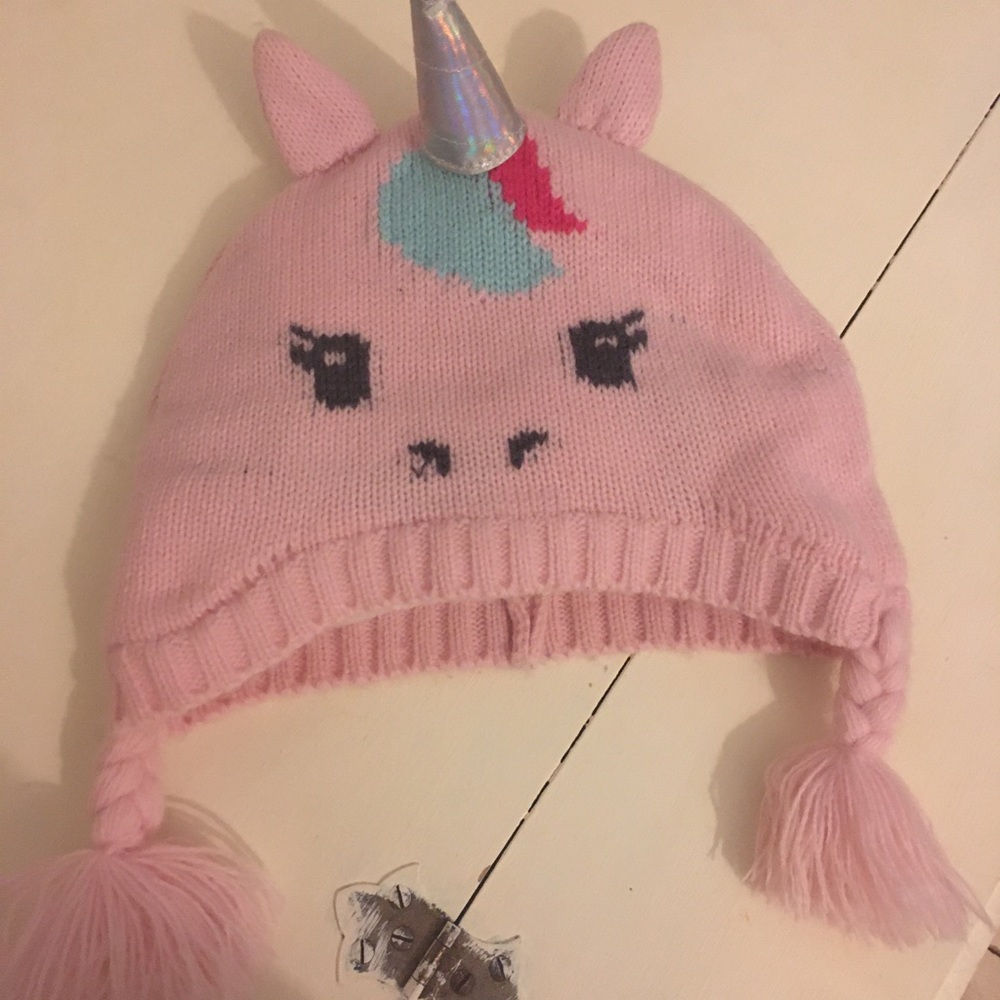 Winter hat for baby! Beanie. Pink unicorn style.